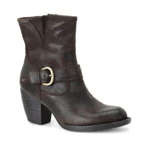 BORN Palmer Brown Oiled Leather Ankle Boot Size 8.5M
